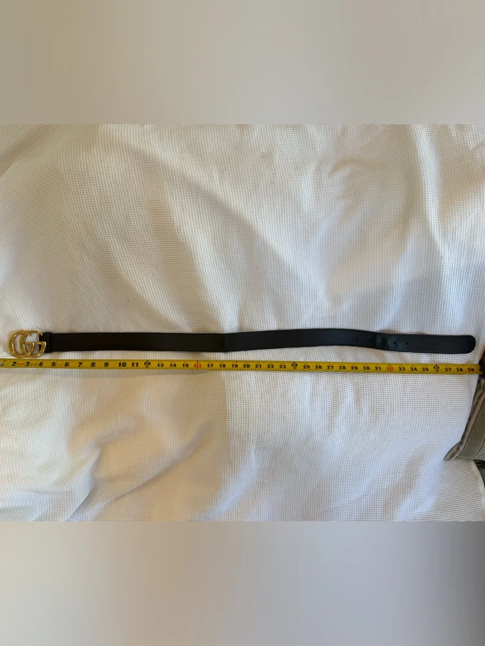 Gucci Black Leather Belt - Double G Gold Buckle